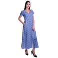 thumbnail image 4 of Moomaya Robe Longue Maxi pour Femmes à Manches Courtes, Robe Formelle/décontractée avec Poches P-TTG, 4 of 6