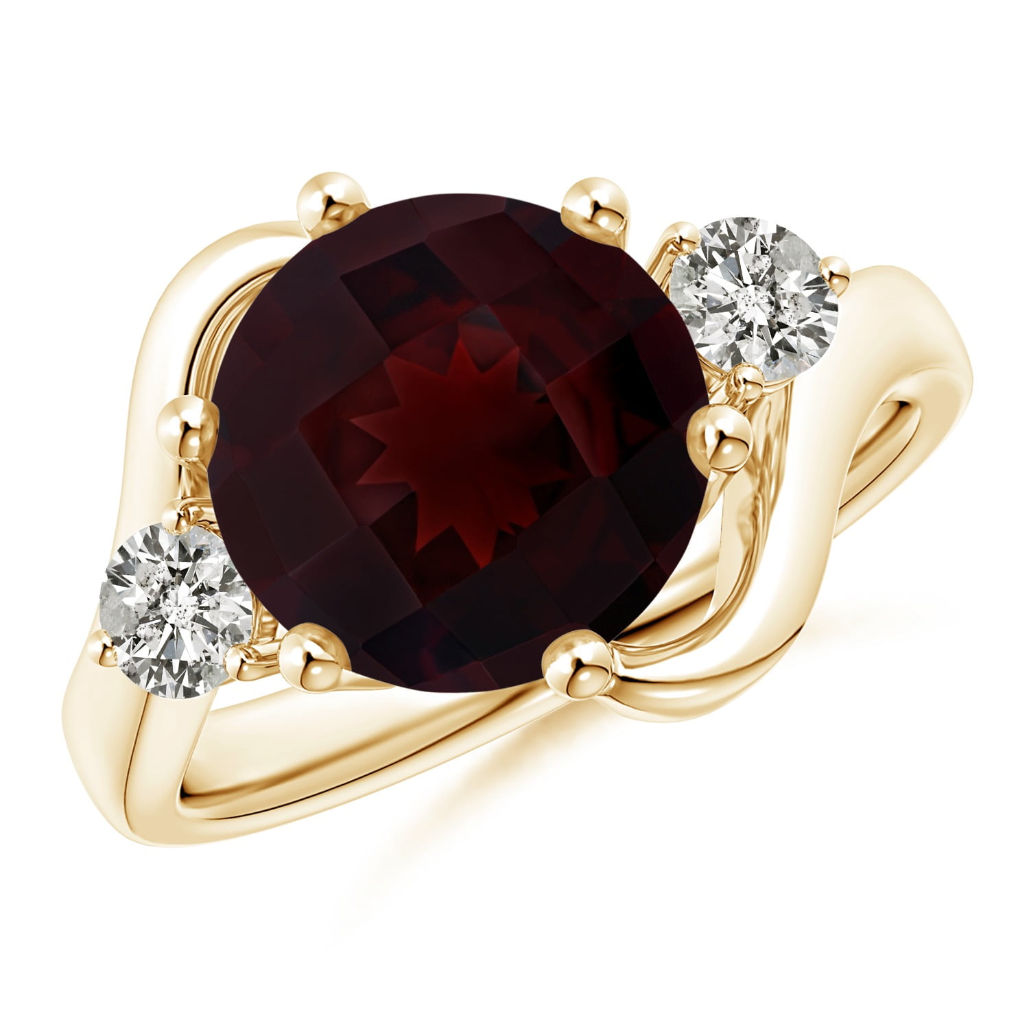 Angara Valentine Jewelry Gift Round and Diamond Three Stone