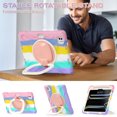 thumbnail image 5 of SaniMore for Apple iPad Pro 11 inch 2024 Case, Heavy Duty Triple Layers Multi-Functional Case with Shoulder Strap & Foldable Handle Multi-Angle Kickstand Shockproof Protective Case, Colorful Pink, 5 of 8