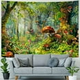 thumbnail image 4 of BCIIG Fantasy Forest Mushroom Tapestry, Enchanted Wonderland Tapestry Fairy Tale Tree House Tapestries Wall Art for Baby Girls Bedroom Living Room Dorm Decor  60x50inch, 4 of 6