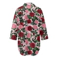 thumbnail image 5 of Xoenoiee Rose Flower Print Women's Swimsuit Coverup Button Down Beach Cover Ups Shirt Dress Summer Casual Oversized Vacation Swimwear with Pocket, XL, 5 of 7