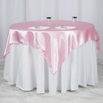 BalsaCircle 60"x60" Square SATIN Overlay Wedding Linens - Pink