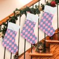 thumbnail image 7 of Coolnut 2 PCS Christmas Stocking Plaid Big Warm 17.7 x 12 Inch Hanging Xmas Stockings Decoration for Family Holiday Party Ornaments Decor Fireplace, 7 of 7