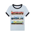 thumbnail image 5 of QEFJNO 3-10Y Kids Boys Pajamas Set Soft Viscose 2PCS Short Sleeve Sleepwear for Toddler Boys Train Pjs Summer, 5 of 14