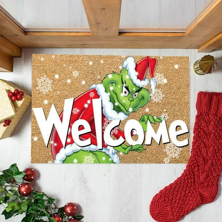 

Christmas Blanket Christmas Festival Decoration Front Door Carpet Indoor Outdoor Mat Xmas_#B 008K