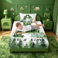 thumbnail image 4 of meiyoeat Kids Camper Twin Sheets For Boys,Green A Alphabet Bedding,3 Pieces,1 Fitted Sheet and 1 Pillowcase, 4 of 6