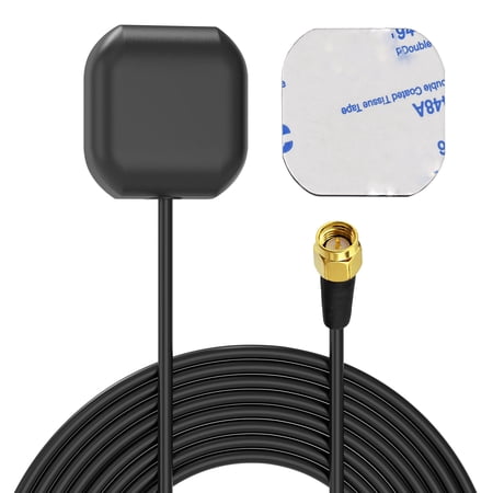 Eightwood Vehicle Waterproof Active GPS Antenna with SMA Male Connector for Car Stereo Head Unit GPS Navigation System Module Truck Marine Boat GPS Tracker Tracking Camera