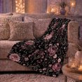 thumbnail image 6 of Dark Romantic Celestial Floral Keys Pattern, Mystical Celestial Art Scene, Warm Flannel Blanket for Sunroom and Reading Nook, Celestial Art Lovers Valentine's Day Gift, Artistic Home Decor, 6 of 9