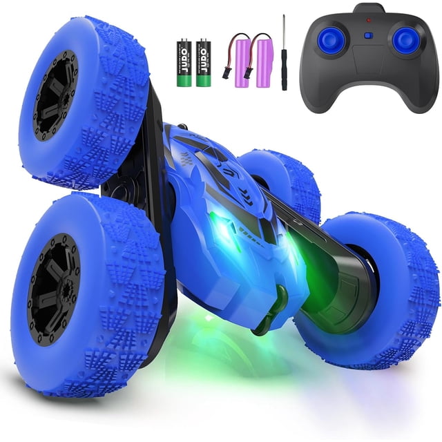 Spider RC Cars Double-Sided Driving 360° Flips Rotating 4WD with Lights for Kids Ages 4-7 8-12 Year Old, Remote Control Stunt Car Toys for Boys and Girls Xmas Gift