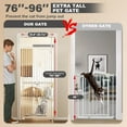thumbnail image 2 of SLSY76 Inch Extra High Security Pet Gate for Cats and Pets, 25.6-28.7 Inch Adjustable Width, No Drilling Required, Double Doors, Suitable for Home/Stairs/Kitchen/Doorway, Small, 2 of 6