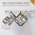thumbnail image 4 of Yayeee Oven Mitts and Pot Holder Set of 2 Heat Resistant Kitchen Gloves Baking Hot Pad, Red Abstract Geometric, 4 of 5