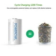 thumbnail image 4 of Powerowl Rechargeable D Batteries 4-Pack 10000mah NiMH, , D Cell Batteries, 4 of 7