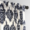 thumbnail image 5 of Ikat Blue Printed Cotton Curtain (1 Panel), Ikat Blue, 50W X 96L, 5 of 6