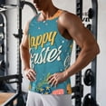 thumbnail image 5 of Gukieu Happy Easter Print Men's Quick Dry Fitness Vest, Round Neck Sleeveless Fitness Bodybuilding Top-XX-Large, 5 of 7