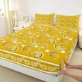 thumbnail image 3 of Homewish Paisley Floral Twin Sheet Sets,Vintage Boho Flower Twin Fitted Sheet,Yellow White Flat Sheet For Adults,Breathable Home Decor,3pcs, 3 of 7