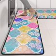 thumbnail image 2 of Kitchen Rugs Sets Of 2,Multi Color Floral Checkered Pattern Anti Fatigue Kitchen Mat Rugs Non Slip Washable,Decorative Kitchen Floor Mats for Kitchen,Sink,Laundry,17"x47"+17"x47", 2 of 5