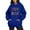 Royal Blue, variant on Women's Oversized Fleece Hoodies Long Sleeve Pullover Sweatshirt with Pocket for Fall Clothes and Merry Bright Christmas Print Design