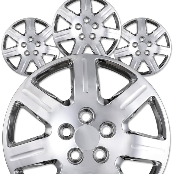 16 inch Hubcaps for 2006-2011 Honda Civic Steel Wheels, Bolt-on Chrome Finish ABS & PC Material Wheel Rim Covers (4 Pack)