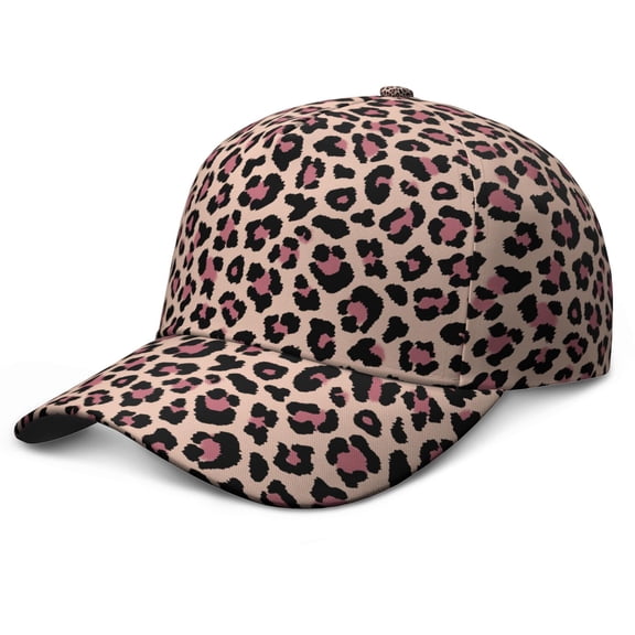 Glitter Leopard Print Baseball Cap, Adjustable Washed Hat with Lightweight Breathable Fabric, Unique Animal Design Performance Hat for Outdoor Sports and Casual Daily Wear