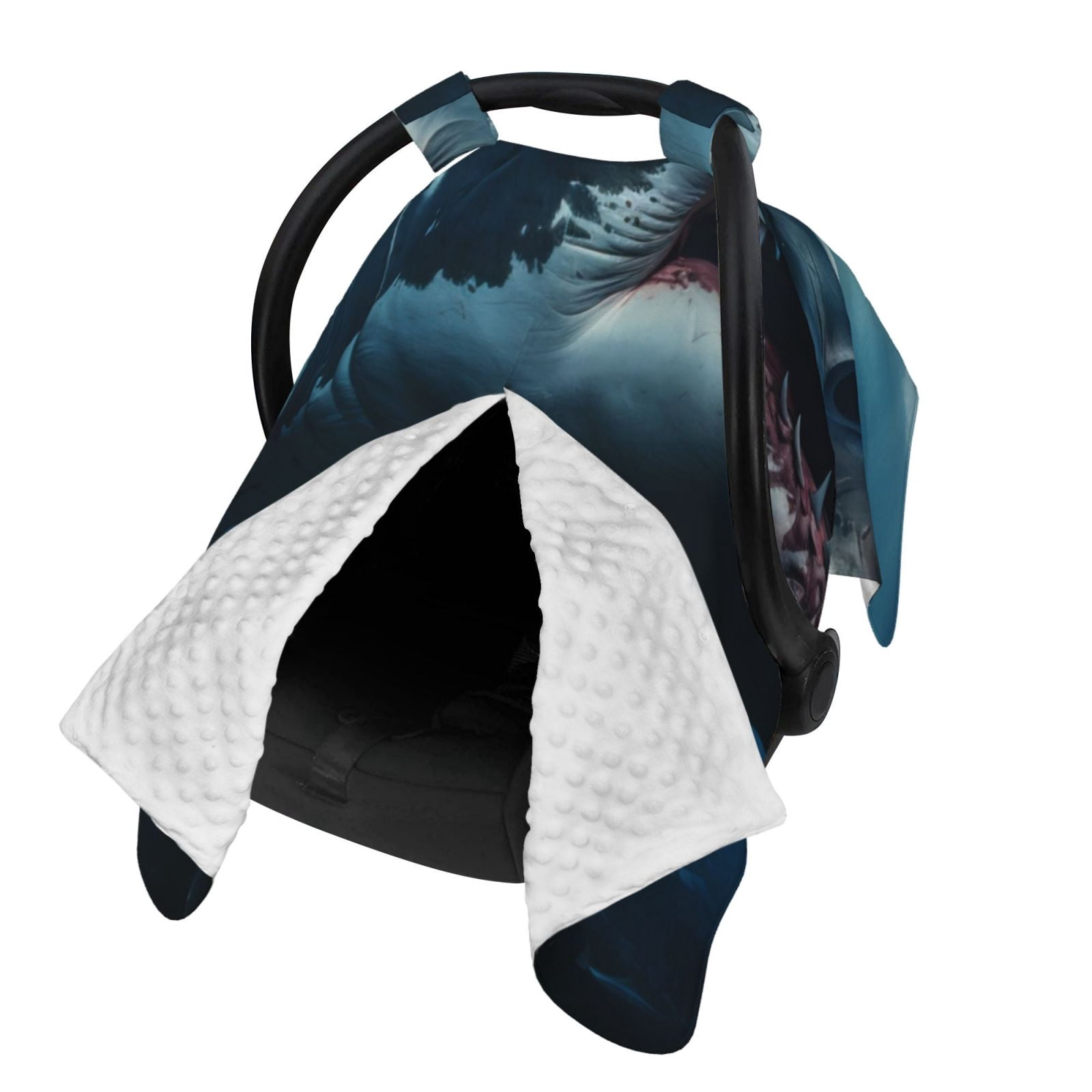 Naloa 3D Realistic Shark Baby Car Seat Cover, Breathable Baby Carrier Cover, Multiuse Baby Carrier Cover & Nursing Breastfeeding Cover
