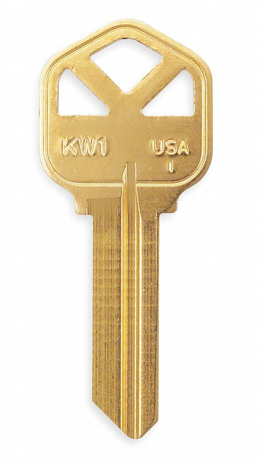 2 NP BRASS BLANK HOUSE KEYS FOR KWIKSET LOCKS KW1 CAN BE PUNCHED TO YOUR CODE 