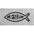 thumbnail image 1 of Jesus Fish On Diamond Plate Photo License Plate, 1 of 1