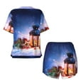 thumbnail image 6 of Wukai Lantern On Snow With Christmas Women's Pajama Set,Short-Sleeve Top and Shorts with Elastic Waistband and Pockets for Loungewear, Yoga, and Casual Wear-3X-Large, 6 of 8
