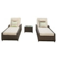 thumbnail image 3 of Direct Wicker Outdoor Rattan Chaise Lounge Chair with Adjustable Backrest & Cushion, 3-Piece Reclining Sun Lounger - Brown, 3 of 8