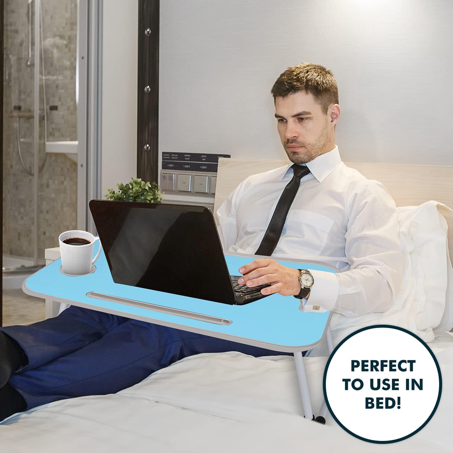 MavoCraft / Folding Lap Desk for Bed and Sofa / Blue