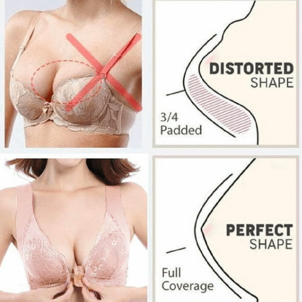 Bseka Plus Size Bras For Women No Underwire Full Coverage Minimizer Bras  Everyday Bras Women'S Sports Front Closure Extra-Elastic Breathable Lace  Trim Bra 