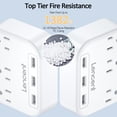 thumbnail image 3 of LENCENT 3 prong Power Strip with 3 Outlet 3 USB Charging Ports (17W/ 3.4A) 2 PC, 6.7ft Braided Extension Cord for indoor,Desktop & Wall Mountable, 3 of 7