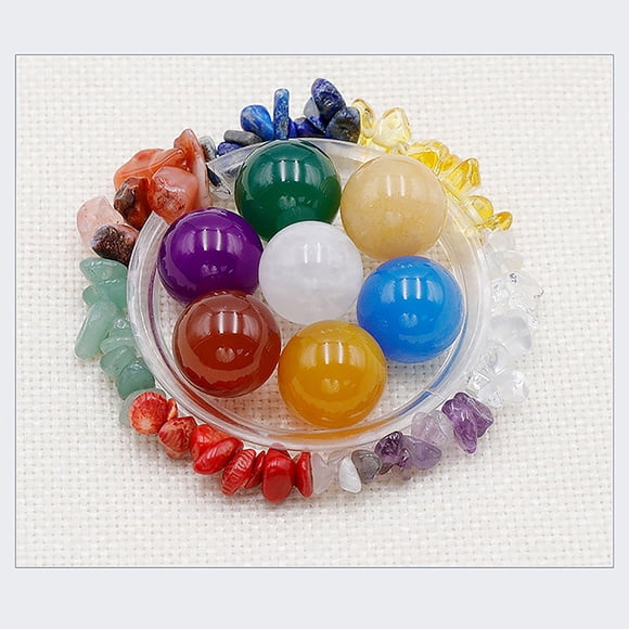 Crystal Chakra Combination Set Hexagon Stone Pendant Colorful Gemstone Gift Box Natural Crystal Healing Energy Meditation Collection