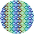 thumbnail image 1 of Ahgly Company Indoor Round Patterned Steel Blue Area Rugs, 3' Round, 1 of 6