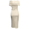 thumbnail image 5 of Bigersell Church Dresses for Women Short Sleeve Summer Bandage Solid Color Backless Strapless Party Long Maxi Dress Regular T-Shirt Dresses, Style 21599, White M, 5 of 5