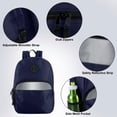 thumbnail image 5 of Trailmaker (24 Pack) 17" Backpack – Reflective School Backpack with Padded Straps, Water Bottle Pockets for Kids & Adults, School Travel Camp (Navy Blue), 5 of 15
