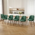 thumbnail image 3 of ANMINY Counter Height Bar Stools Set of 3, 26" Seat Height Upholstered Linen Fabric Swivel Barstools with Mid-Back Modern Chairs Island Stools for Home Bar Kitchen Pub, 3 of 11