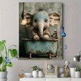 thumbnail image 4 of Elephant Bathtub Canvas Print, Whimsical Bathroom Animal Art, Multi-Room Home & Cafe Playful Wall Decor, 4 of 8