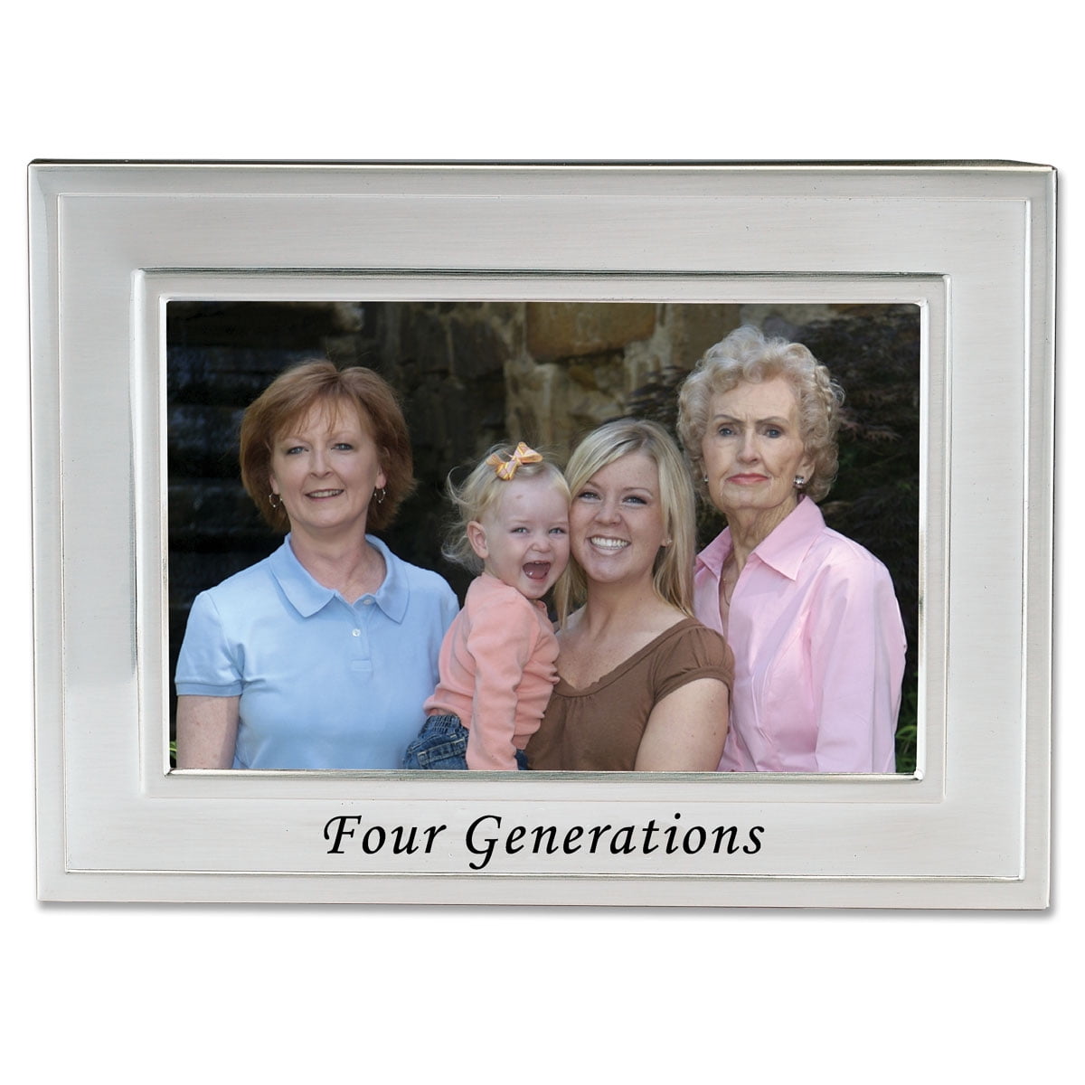 4x6 Modern Pewter Metal  Family Love Expressions Picture Frame Silver 