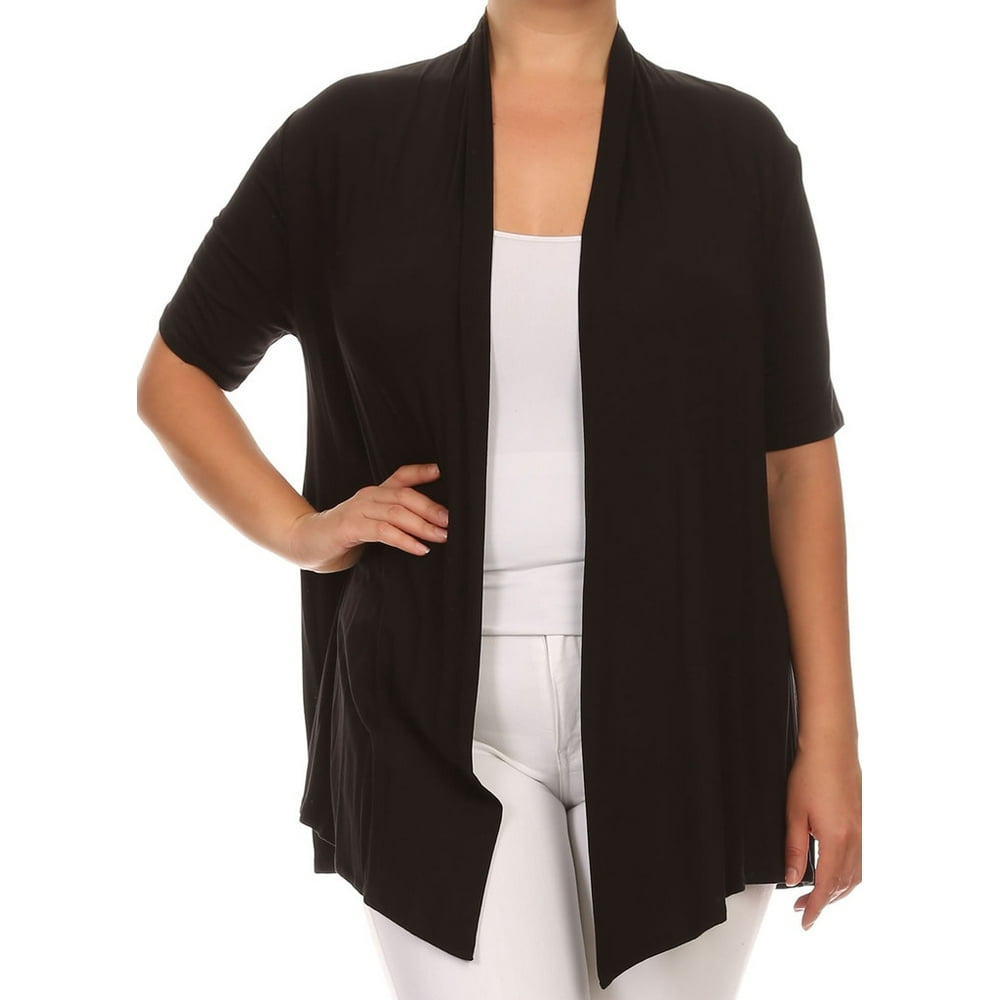 BNY Corner BNY Corner Women Plus Size Short Sleeve Cardigan Open