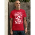 thumbnail image 2 of Full of Christmas Spirit Funny Skeleton Holiday Season Shirt for Men Unisex Mens Tshirt, 2XL, Red, 2 of 6