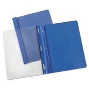 Universal Report Cover, Tang Clip, Letter, 1/2" Capacity, Clear/Blue, 25/Box -UNV56101