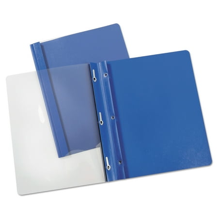 Universal Report Cover, Tang Clip, Letter, 1/2" Capacity, Clear/Blue, 25/Box -UNV56101