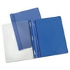 "Universal Report Cover, Tang Clip, Letter, 1/2"" Capacity, Clear/Blue, 25/Box"