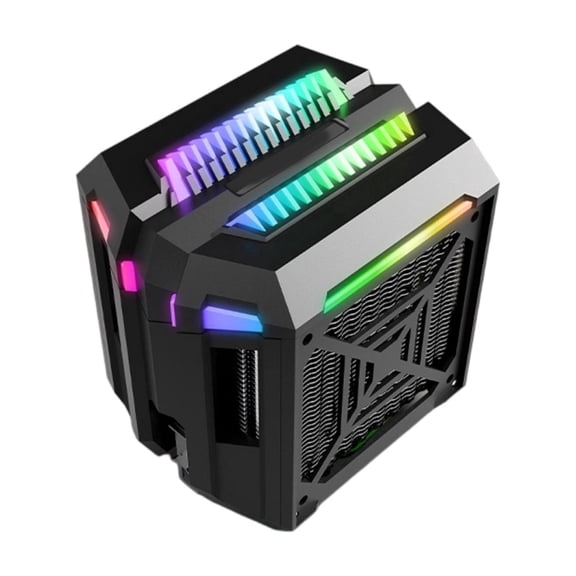 4 Heat Pipe ARGB PWM Tower CPU Cooler, Black, 1600 RPM Quiet Fan for Desktop PC