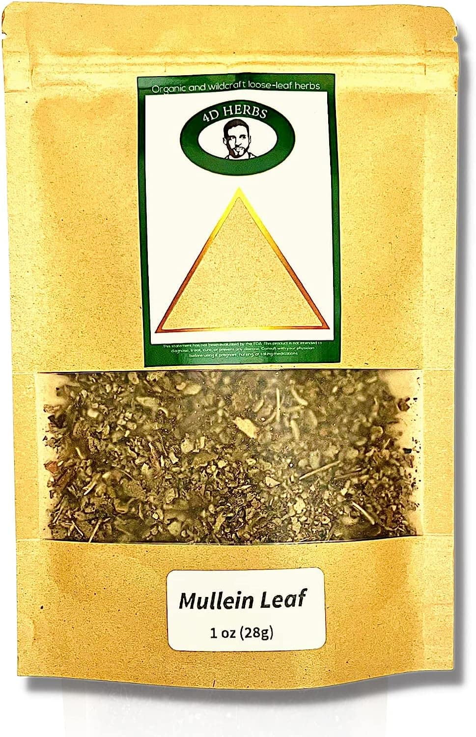 4D Herbs Mullein Leaf, Organic Mullein, Lung Support Herbal Tea