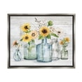 thumbnail image 4 of Stupell Industries Varied Country Flower Blooms Rustic Planked Pattern Graphic Art Luster Gray Floating Framed Canvas Print Wall Art, Design by Carol Robinson, 4 of 5
