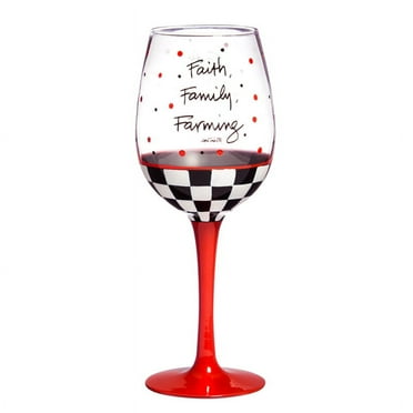 Evergreen Wine Glass, 12 oz., Faith Family Farming