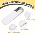 thumbnail image 3 of 3Pack Slide Top Tin Containers, 3"x1"x0.4" Mini Metal Empty Tins Box with Sliding Lids, White, 3 of 7