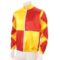 thumbnail image 3 of Oyolan Men's Horse Racing Uniform Front Zipper Satin Jacket Dress Coat Top Yellow&Red 3XL, 3 of 7
