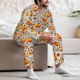 thumbnail image 7 of Picia Autumn Pumpkin Blossoms Pattern Men’s Long-Sleeve Sleepwear Set - Soft 2-Piece Loungewear with Pockets, Comfy PJs for Relaxing Nights-XX-Large, 7 of 7